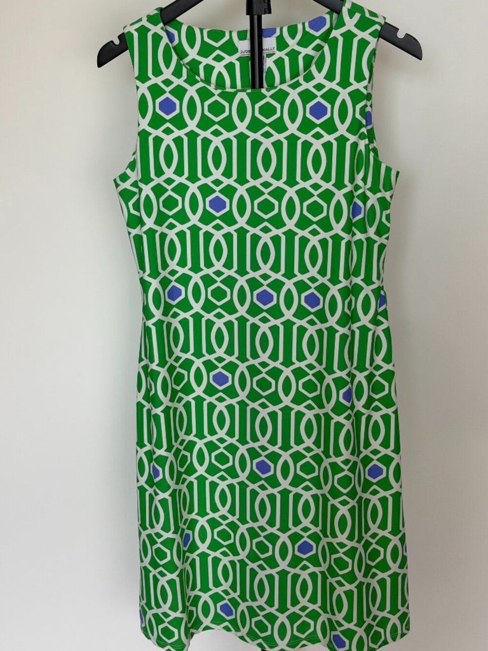 Jude Connally Green Geometric Print Sleeveless Dress